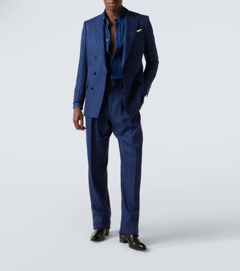 TOM FORD Chalk stripe wool, linen, and silk suit outlook