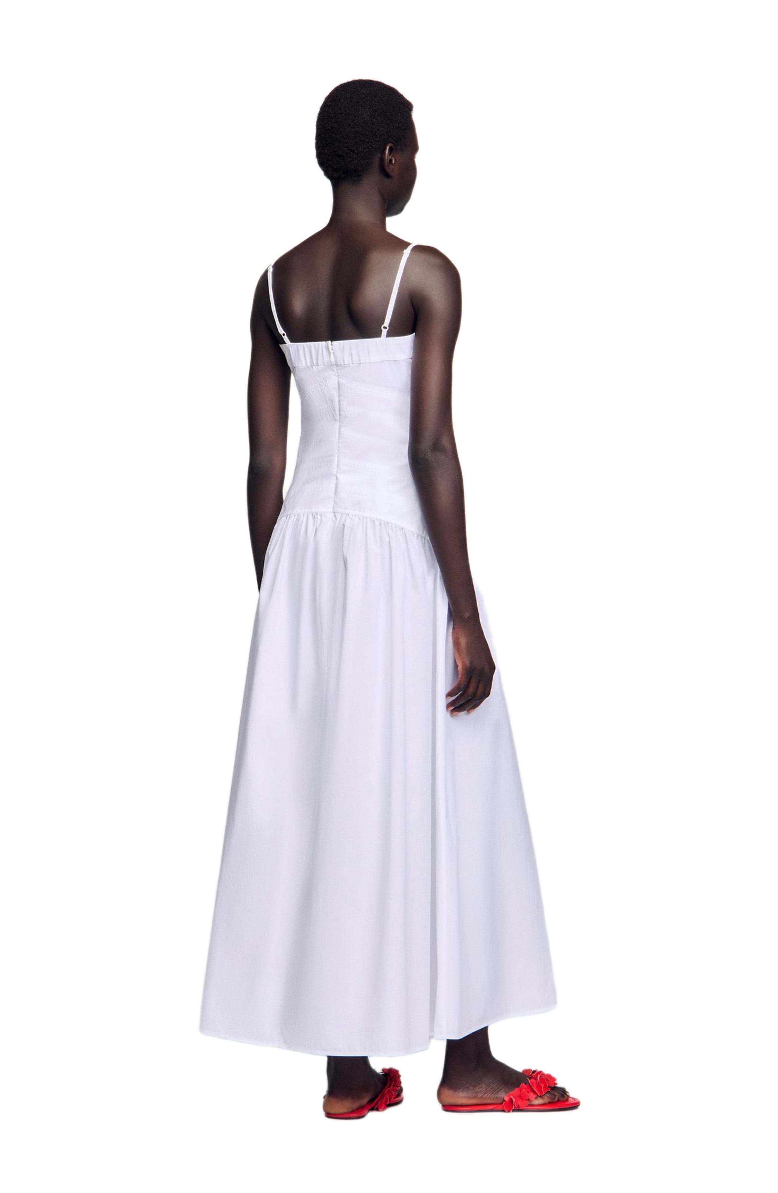 SANDRO Draped bustier maxi dress in White at Nordstrom - 2