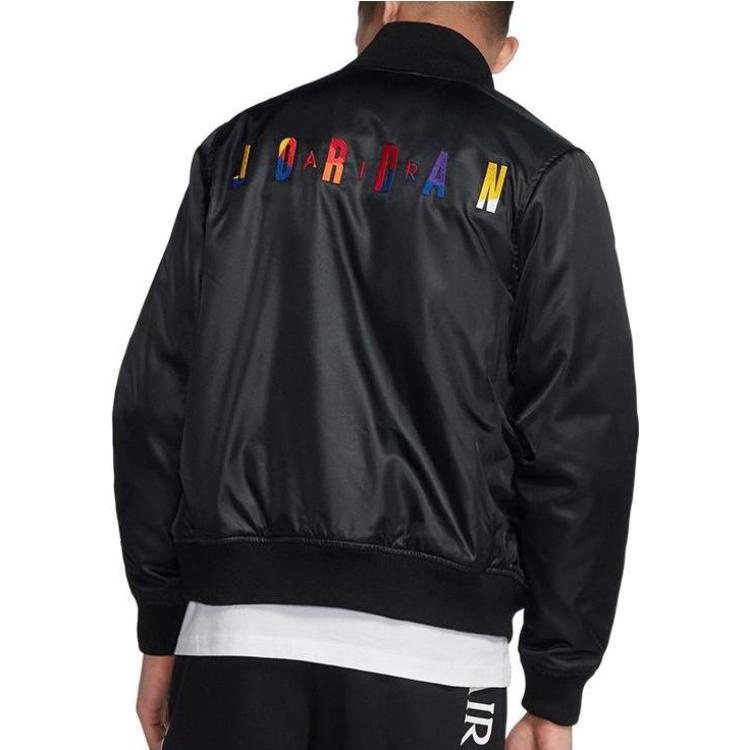 Air Jordan Solid Color Logo aviator Jacket Black AV0113-010 - 3