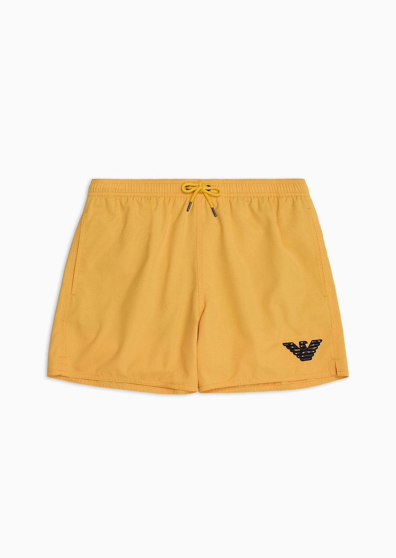 Honeycomb weave fabric swim shorts 1