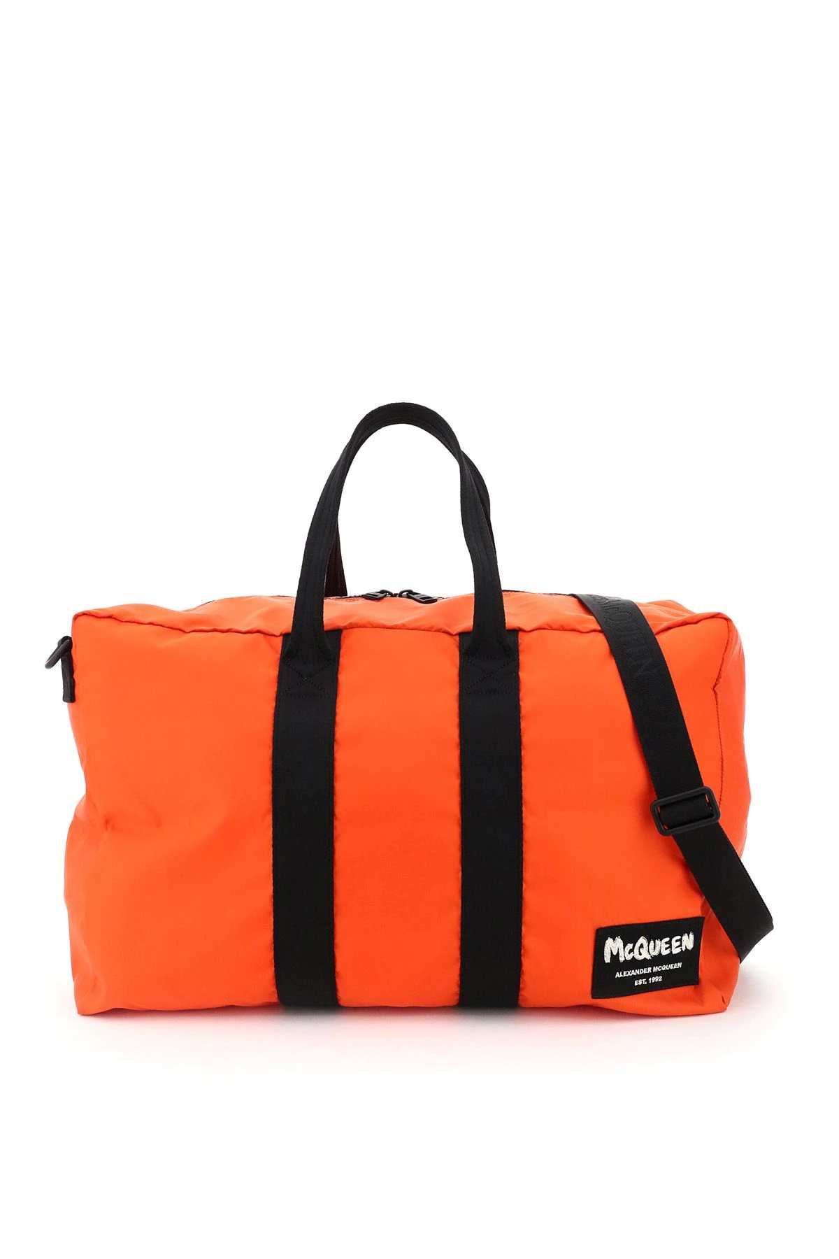 NYLON DUFFLE BAG WITH GRAFFITI LOGO PATCH - 1