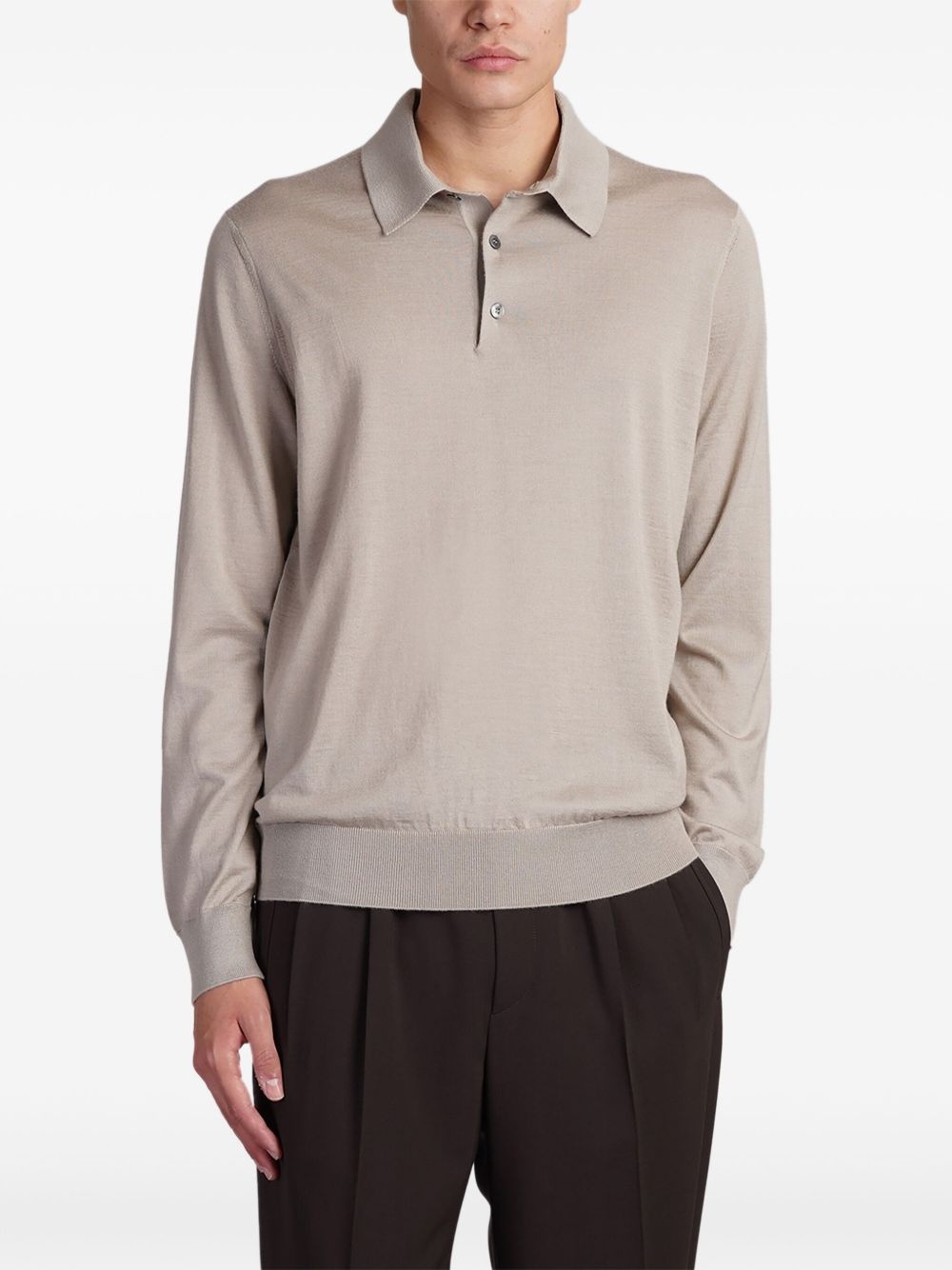 knitted polo shirt - 1
