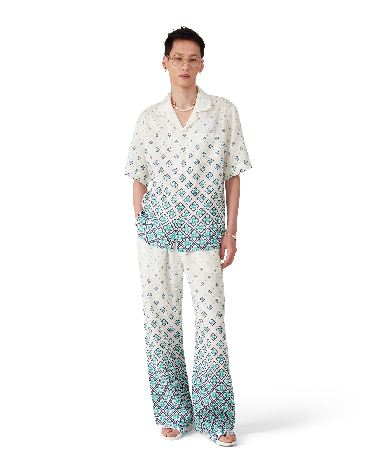 Gradient Monogram Linen Trousers | Casablanca Paris - 2