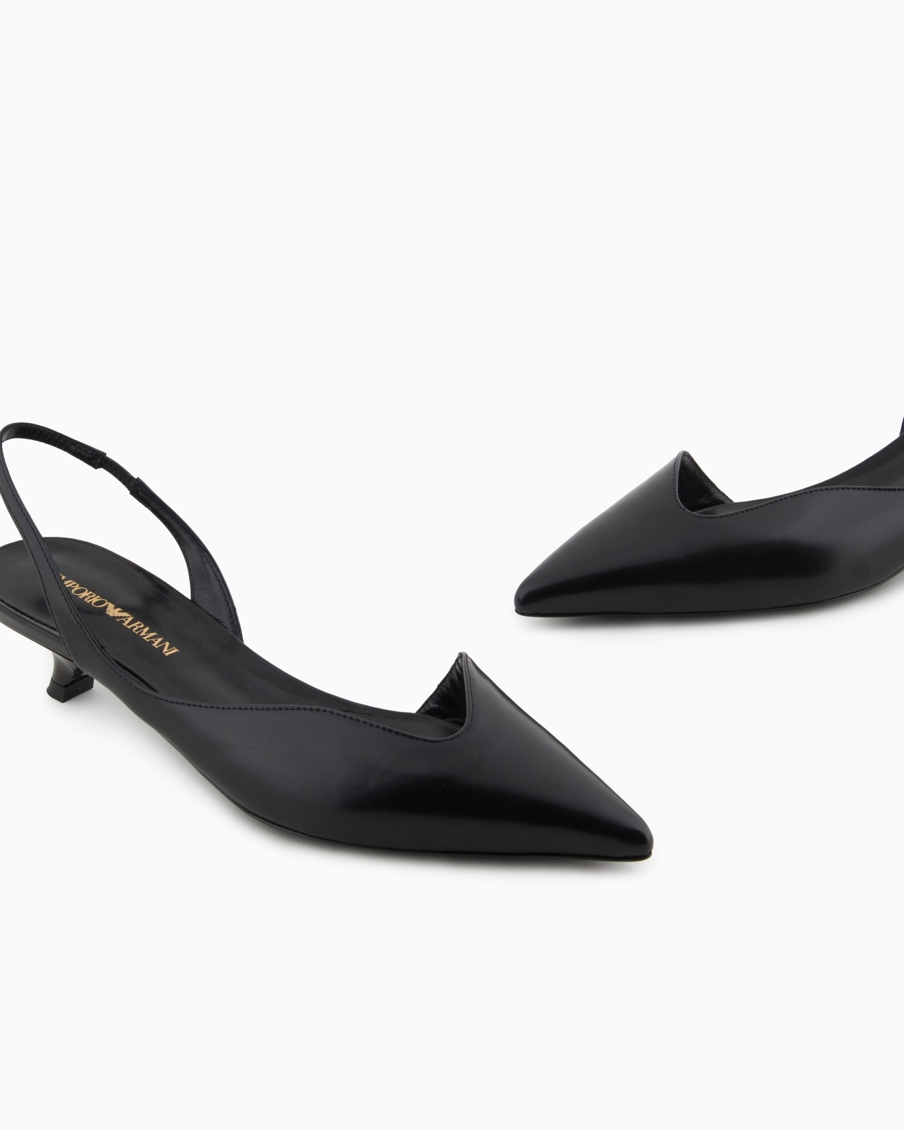 BRUSHED LEATHER SLINGBACK COURT SHOES - 5