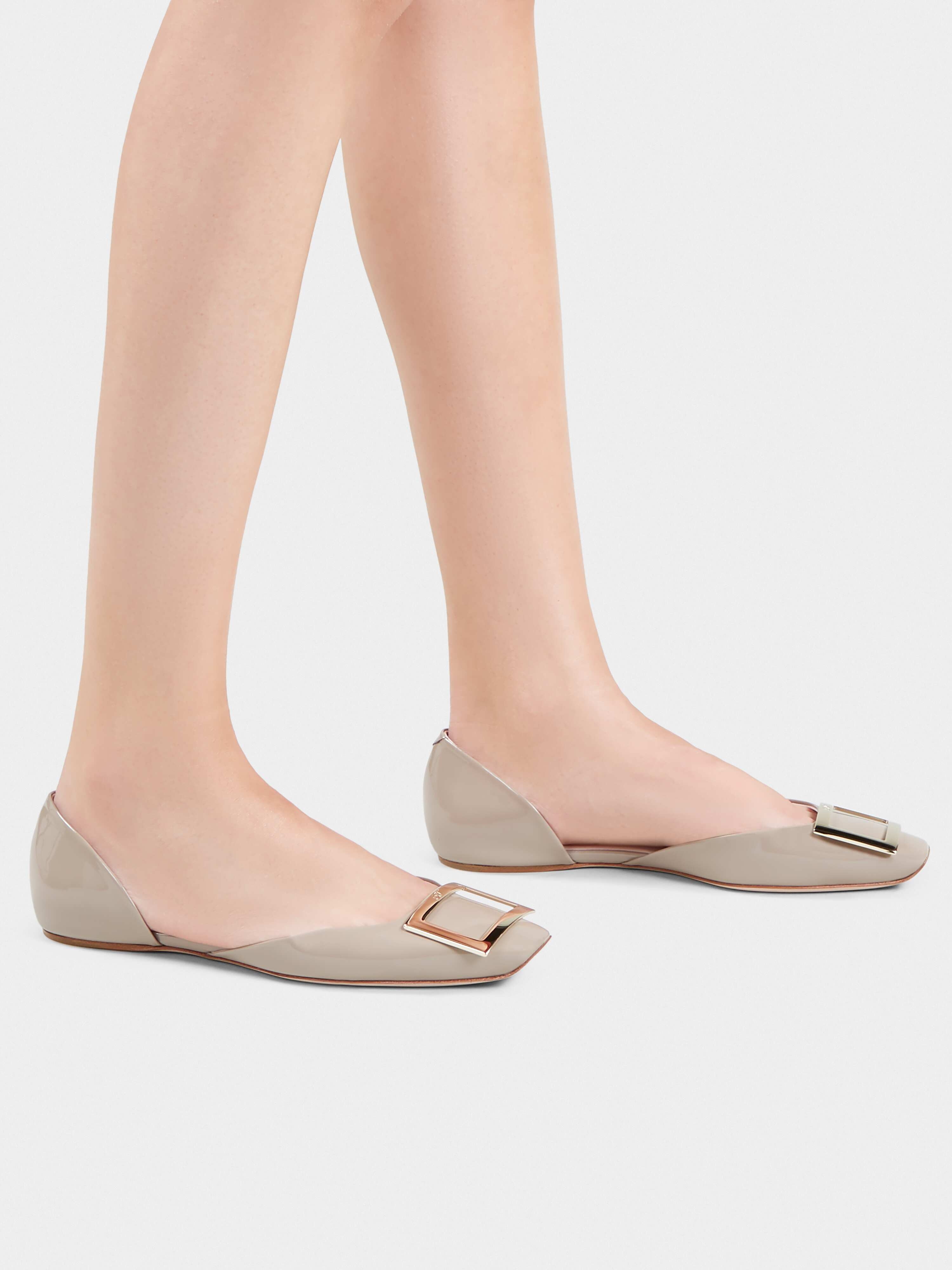 Trompette Dorsay Metal Buckle Ballerinas in Patent Leather - 8