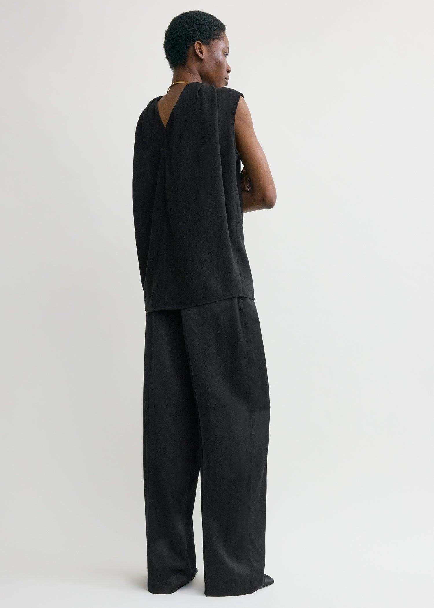 Cocoon cape blouse black - 4