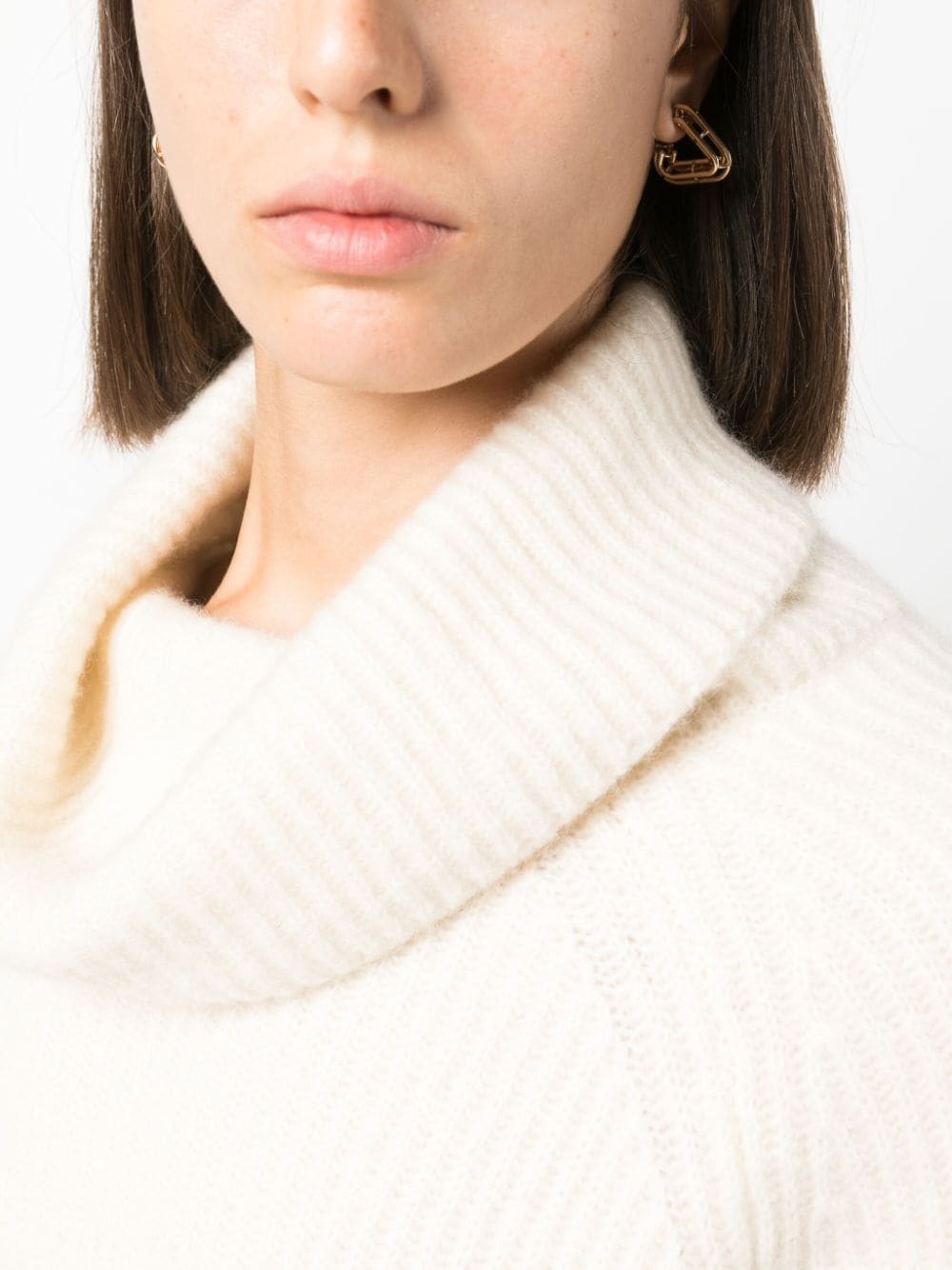 cowl-neck fine-knit jumper - 5