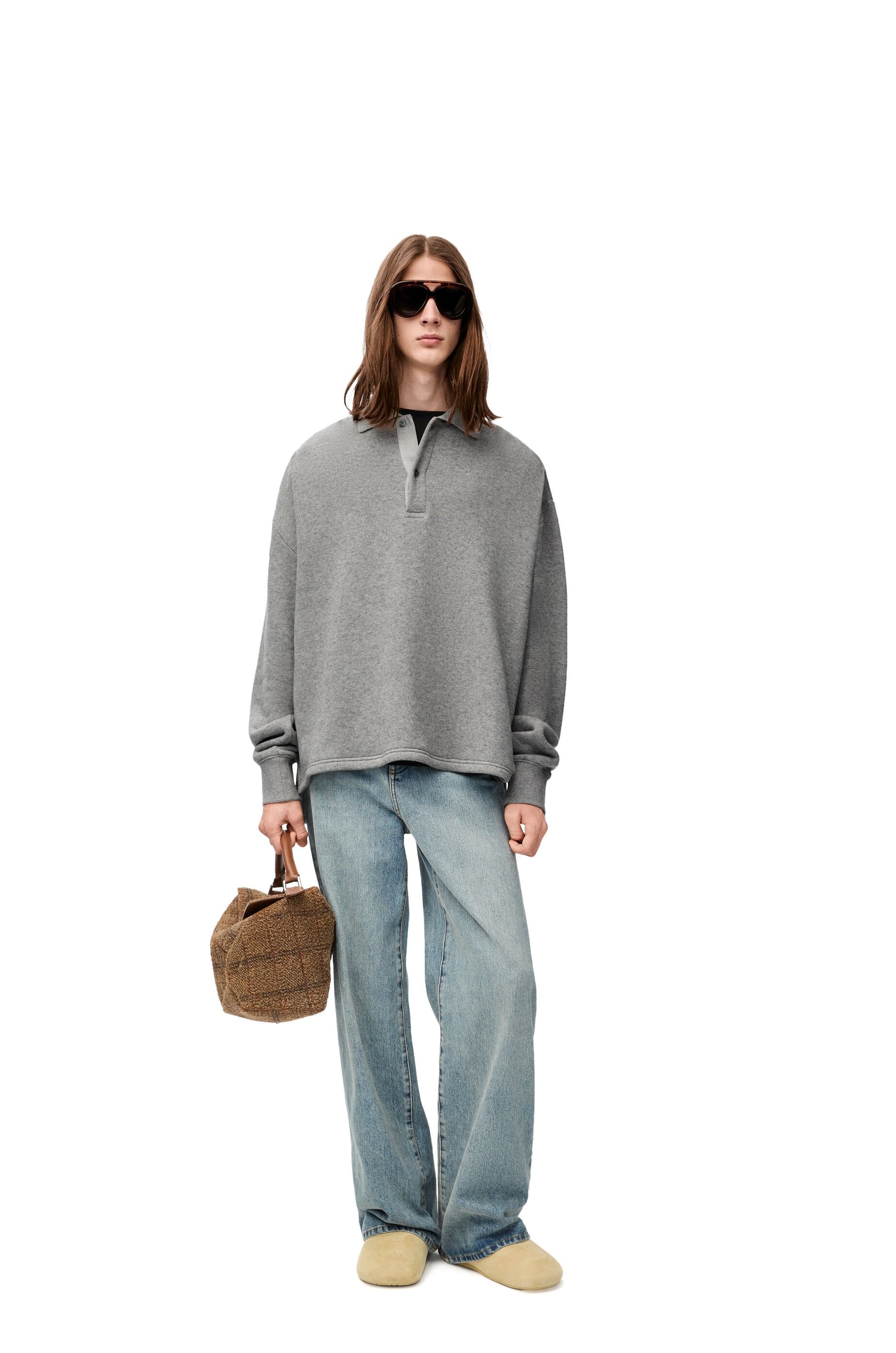 Polo sweatshirt in cotton and cashmere - 2