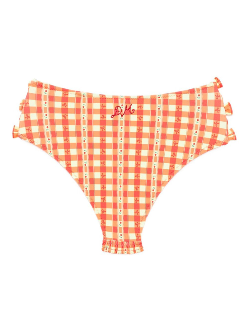 DAMSON MADDER. shirred bow-embellishment bikini bottoms outlook