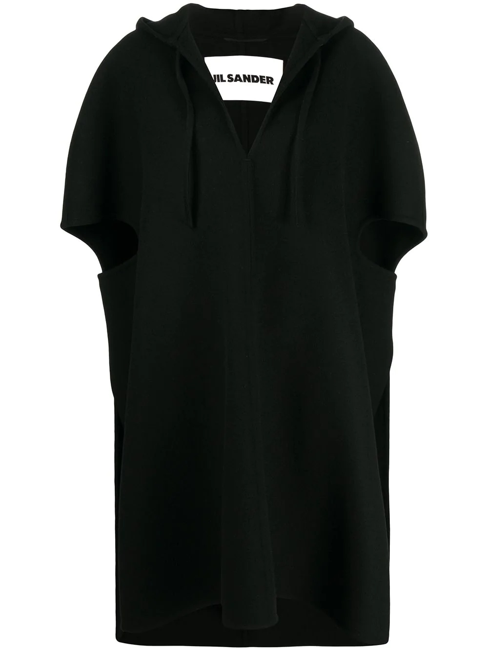 hooded v-neck cape - 1