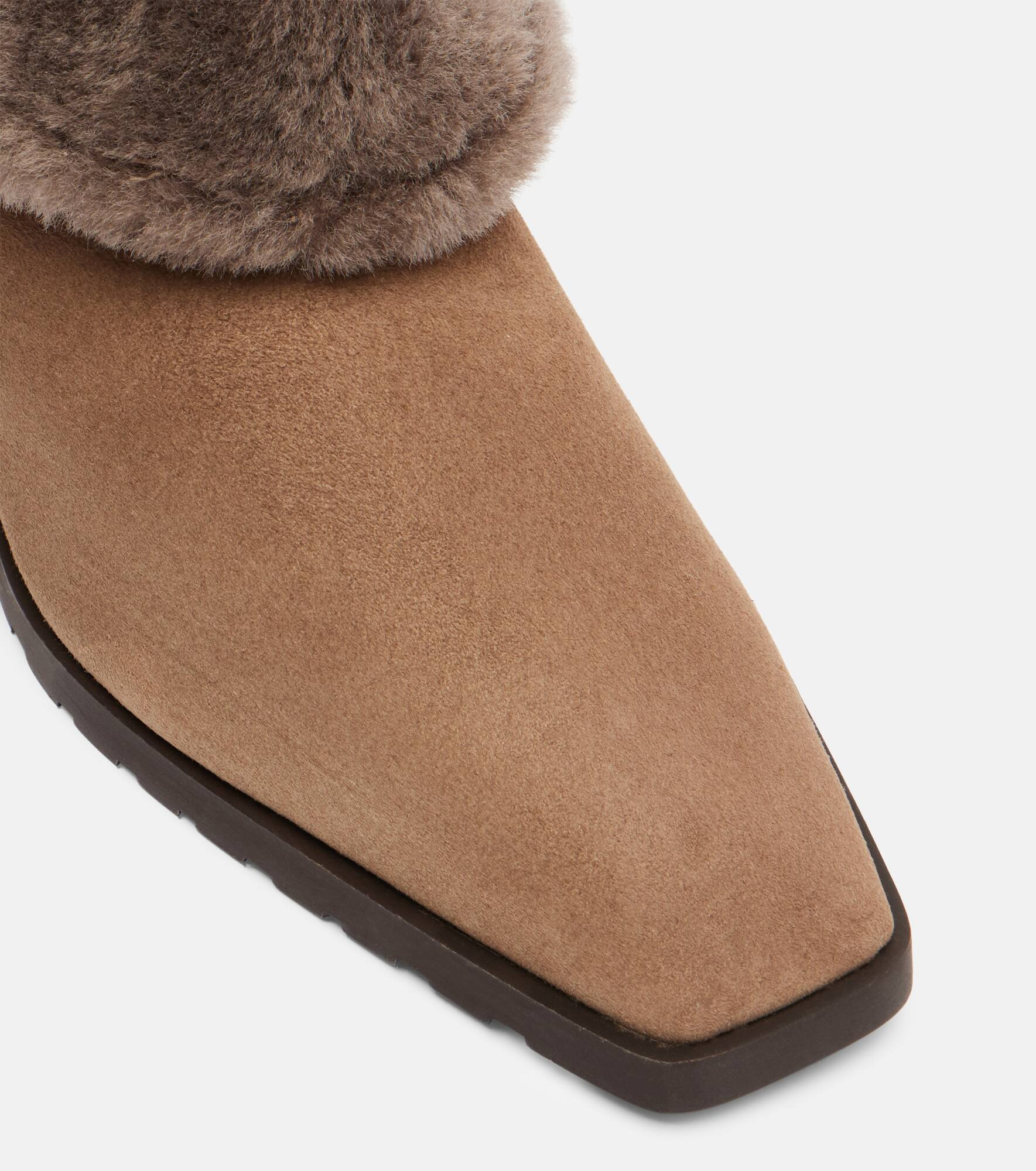 Shearling-lined suede ankle boots - 5