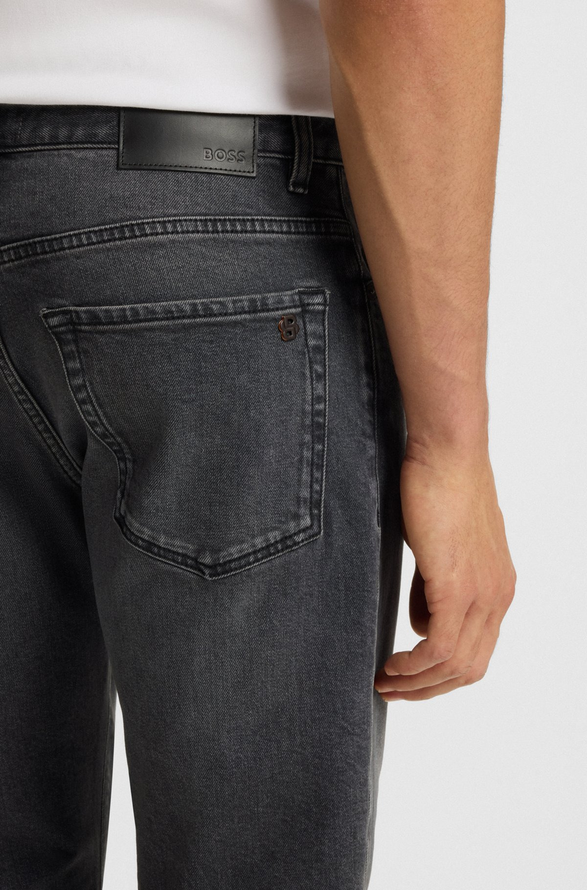 MAINE REGULAR-FIT JEANS IN GREY COMFORT-STRETCH DENIM - 5