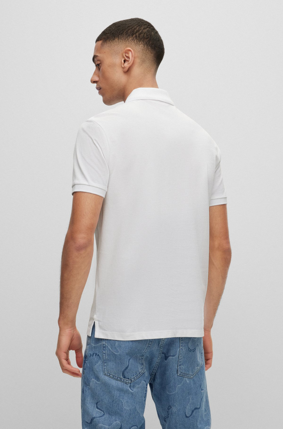 LOGO-PRINT POLO SHIRT IN COTTON PIQUÉ - 5
