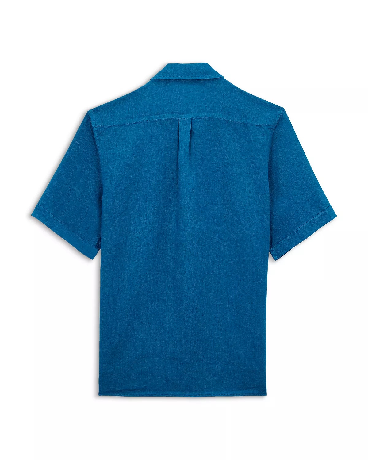 Short Sleeved Solid Linen Shirt - 2