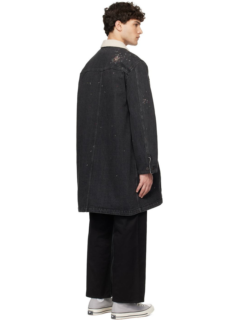 Black Sherpa Fleece-Lined Denim Coat 3