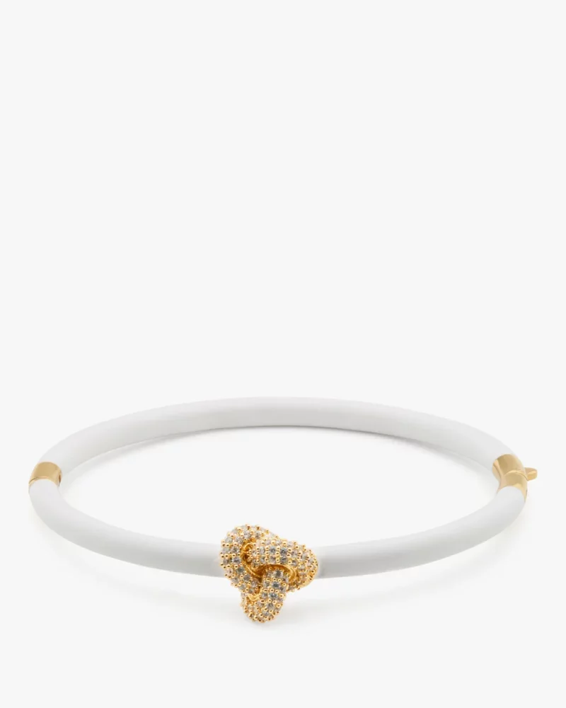 Double Knot Pave Hinged Bangle - 1