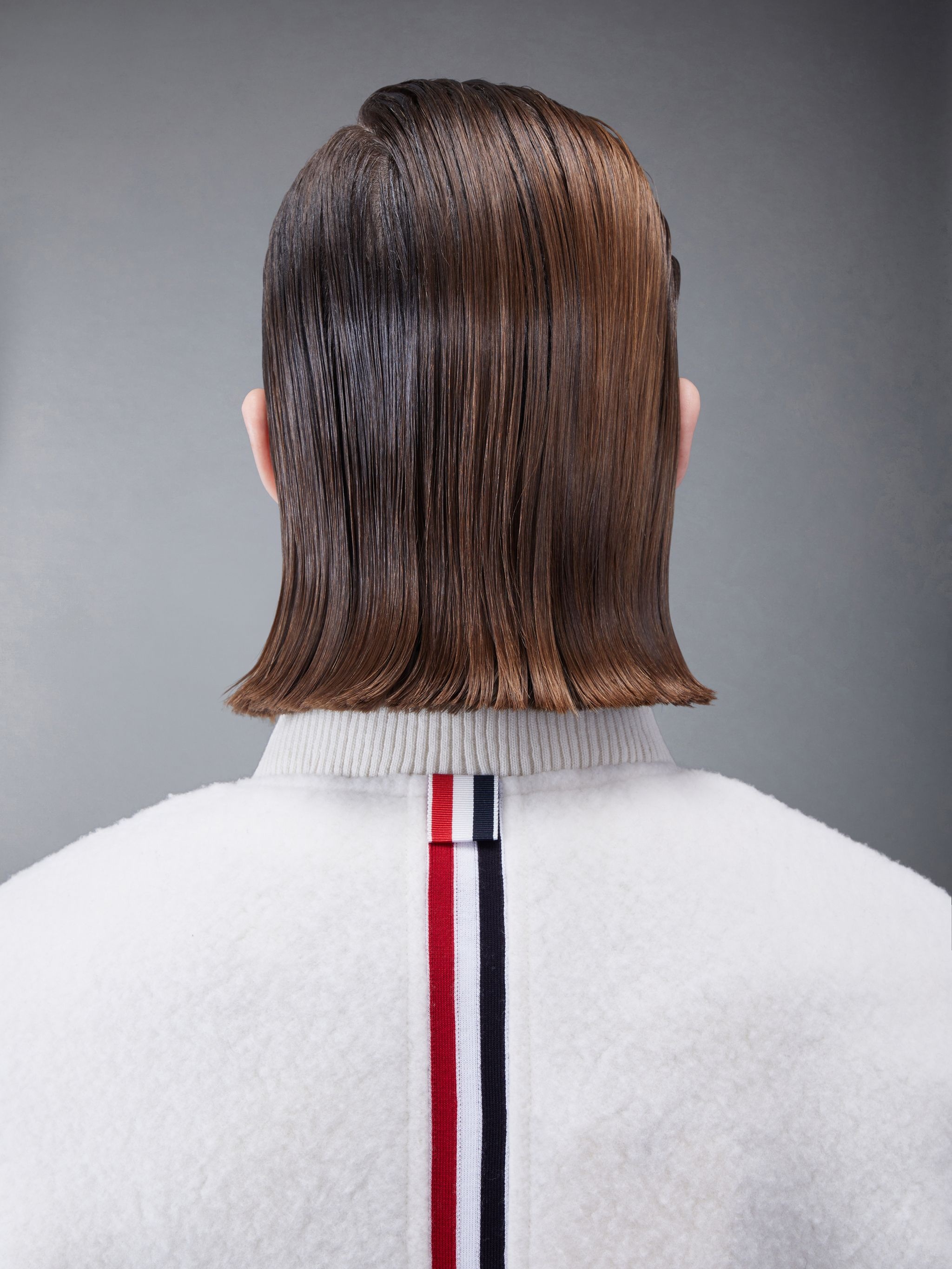 Wool Fleece Stripe Bomber Jacket - 6