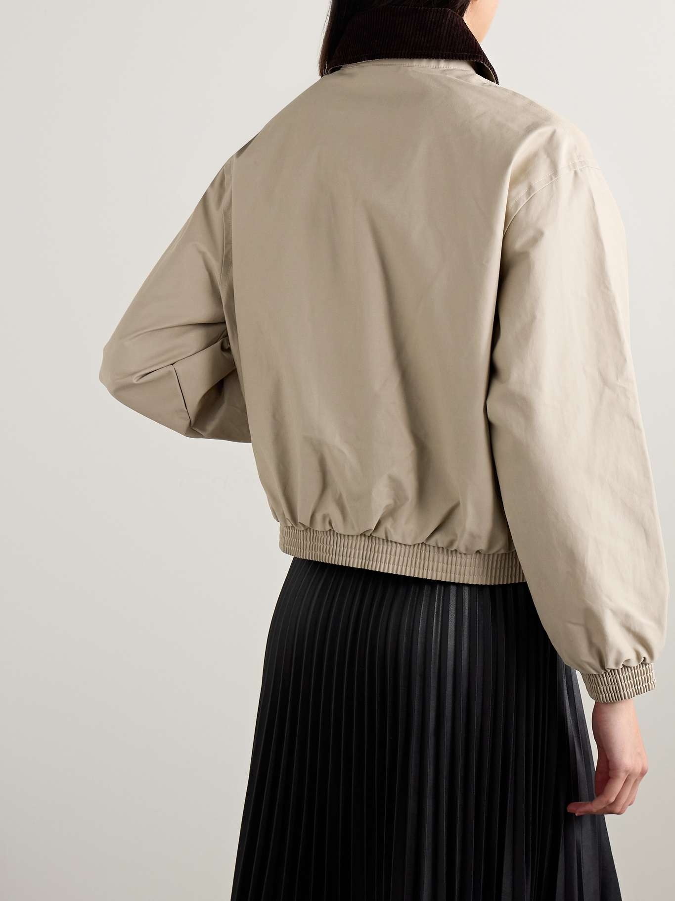 + Alexa Chung Anna corduroy-trimmed cotton-blend jacket Sand - 4