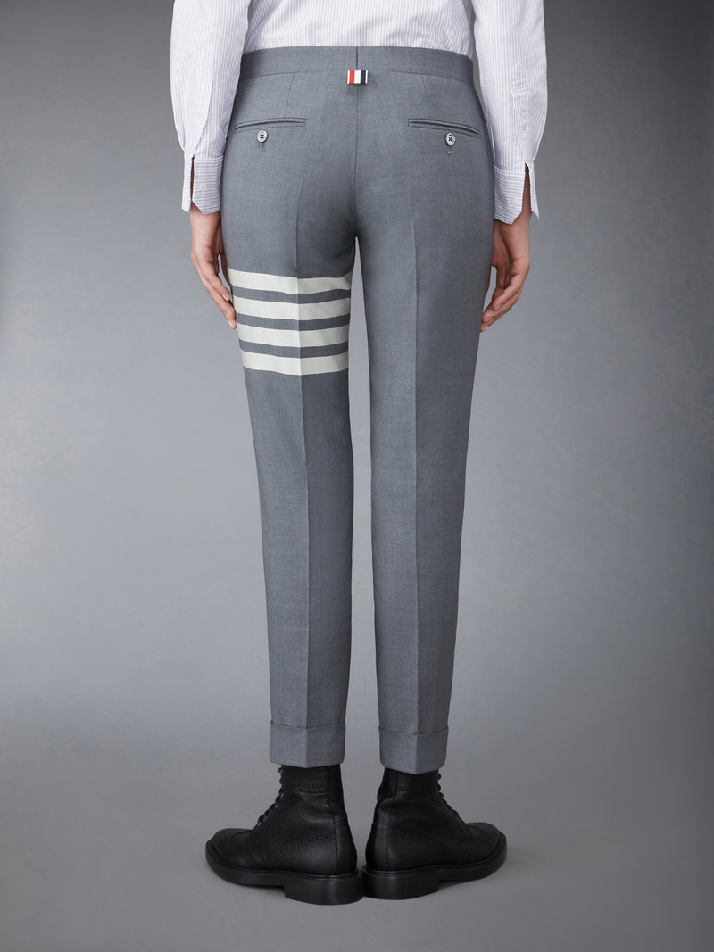 Thom Browne Medium Grey Plain Weave Skinny 4-Bar Trouser outlook