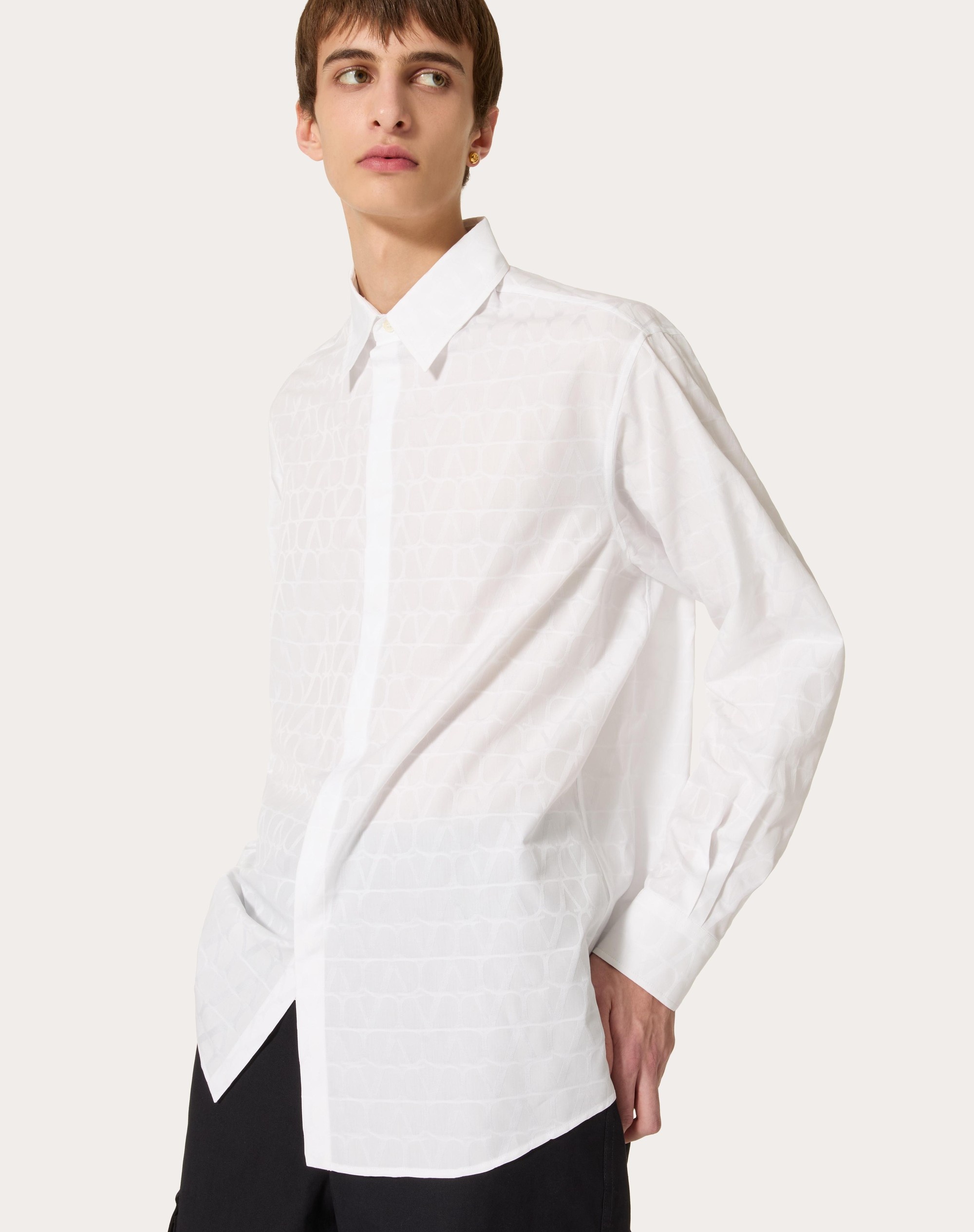 COTTON POPLIN SHIRT WITH TOILE ICONOGRAPHE PATTERN - 5