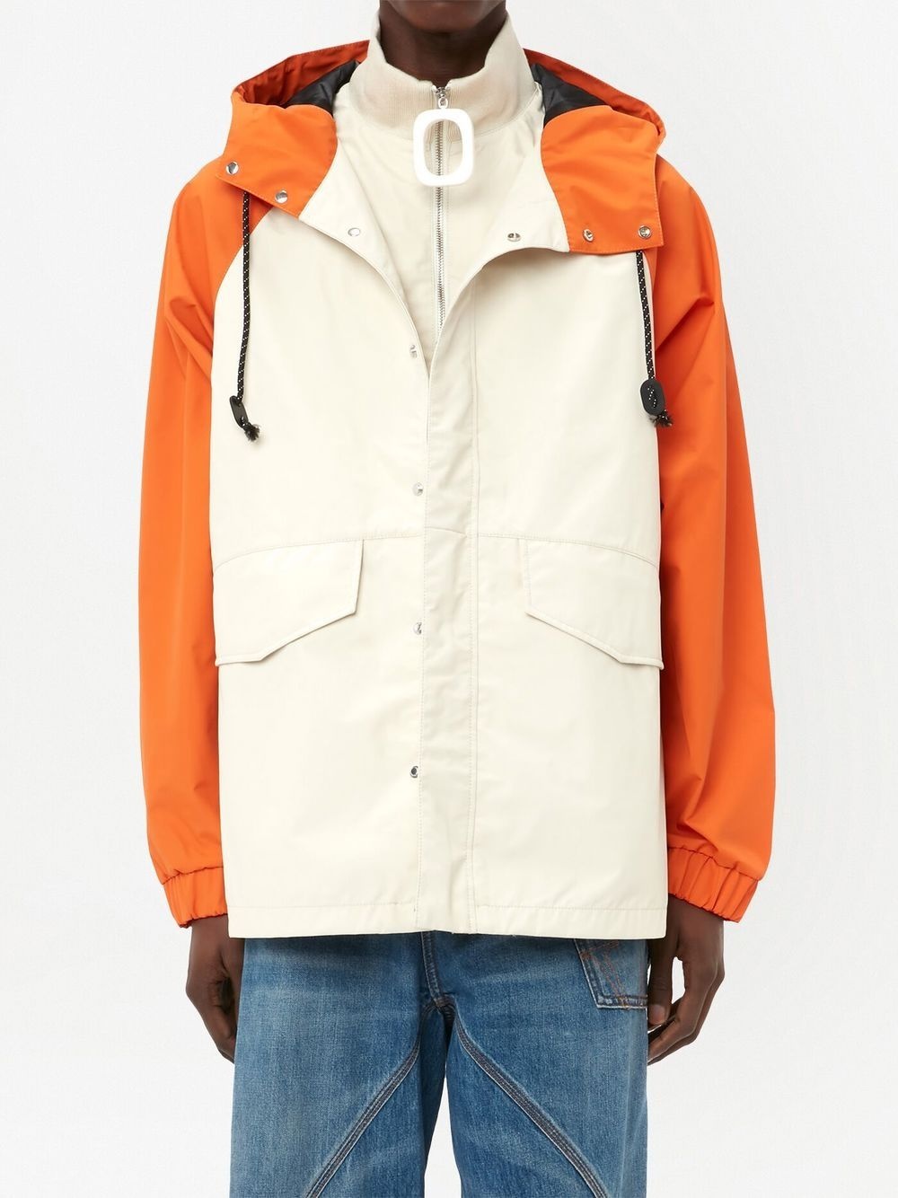 two-tone hooded jacket - 4