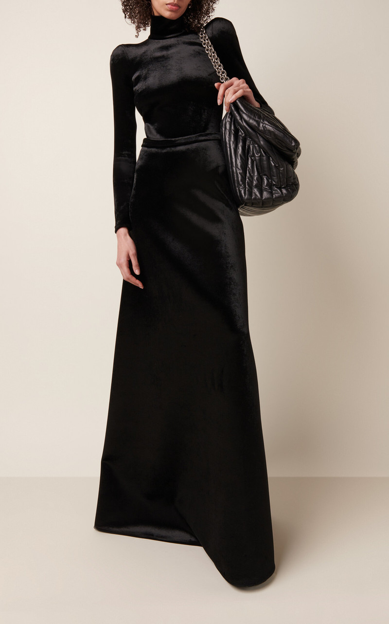 Velvet Turtleneck Bodysuit black 3