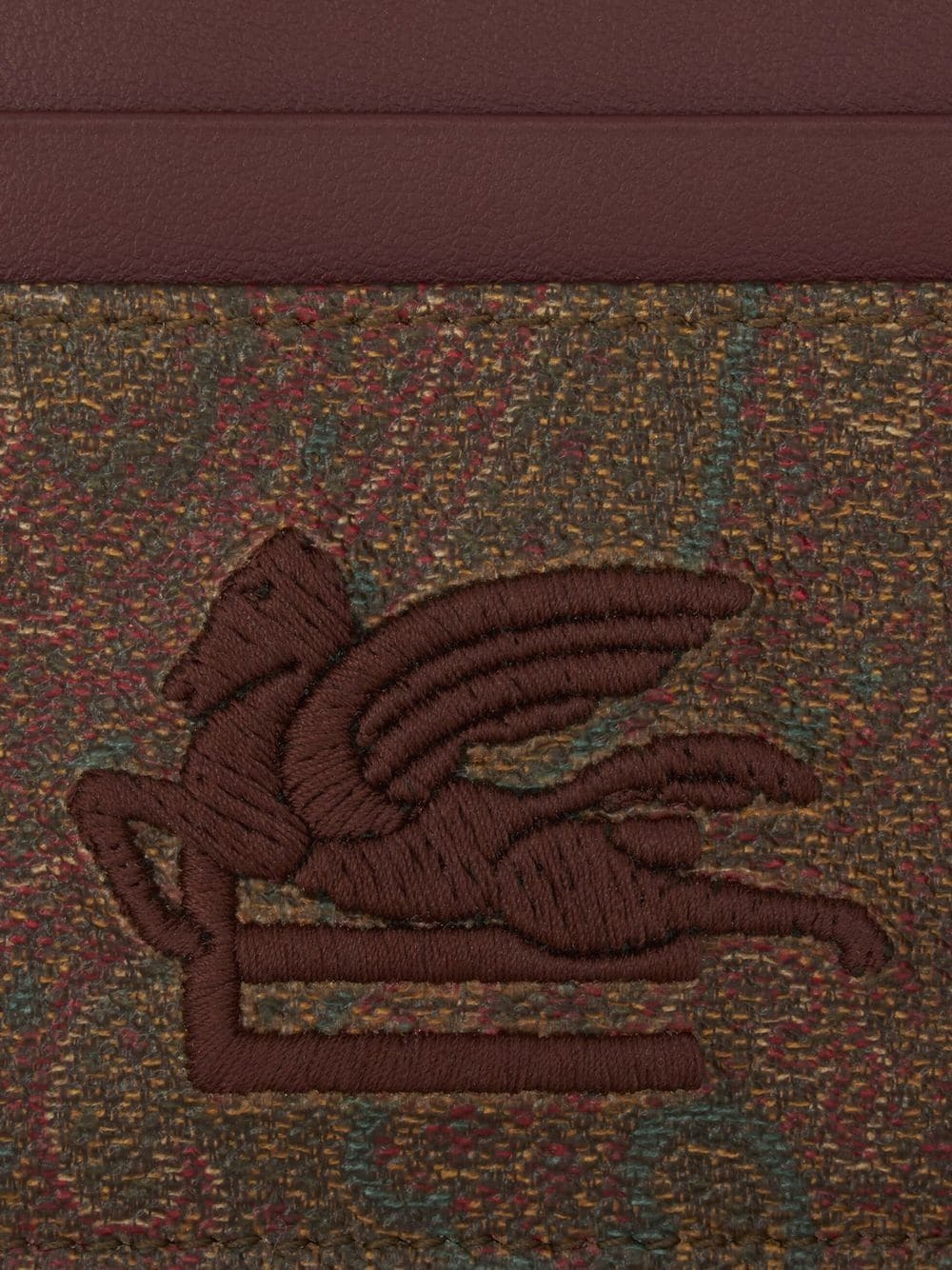 paisley-print embroidered cardholder - 3