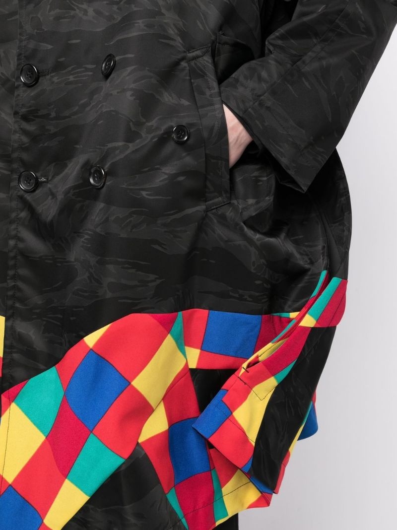 camouflage-print double-breasted coat - 5