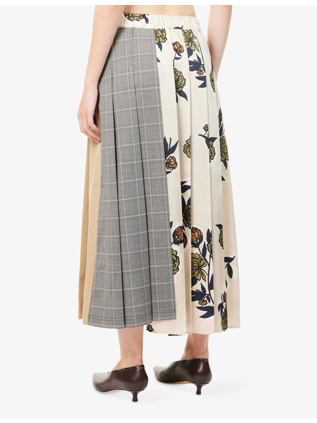 Etra Pleated Woven Midi Skirt - 4