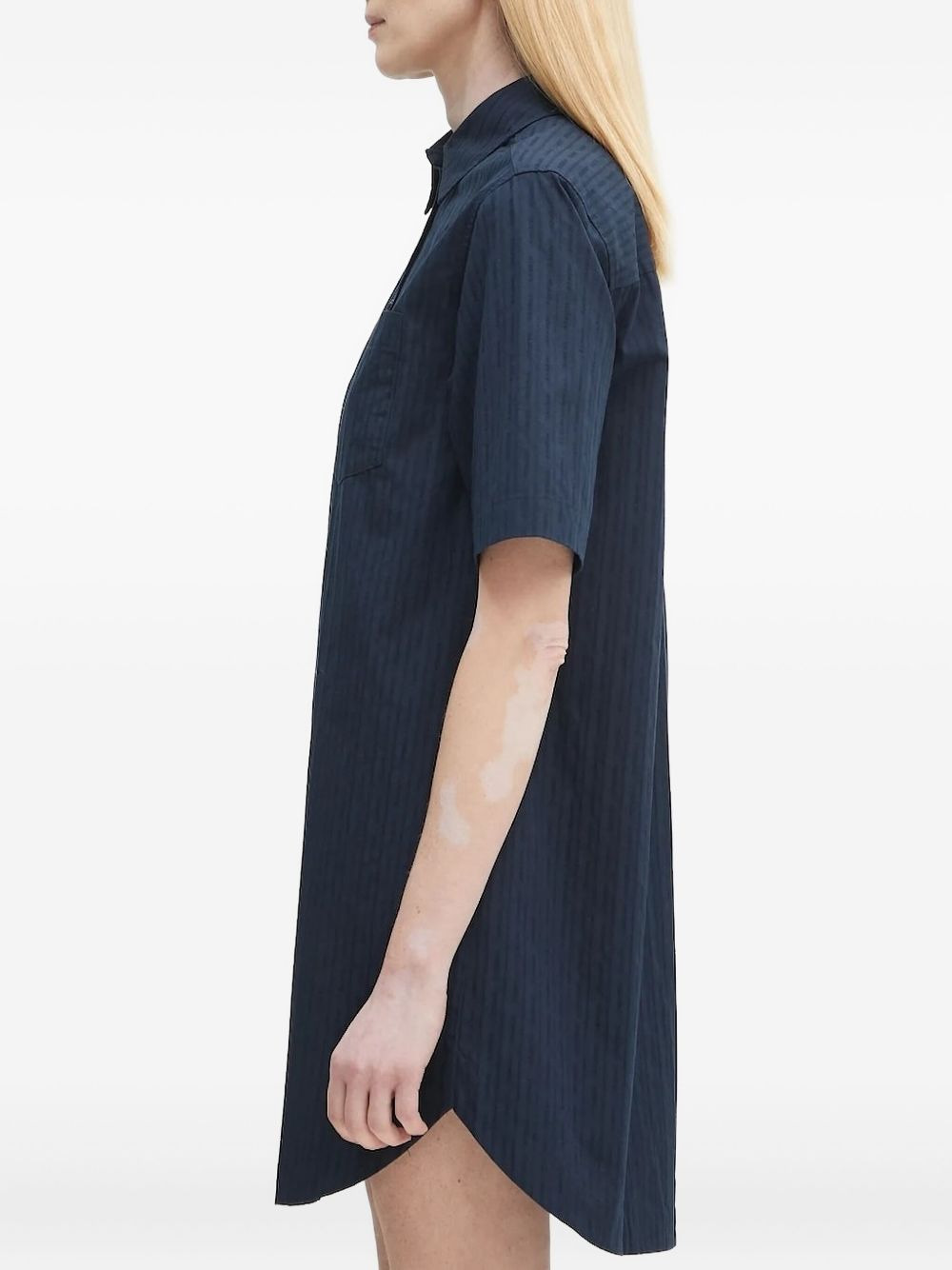 pinstripe short-sleeve shirt dress - 2