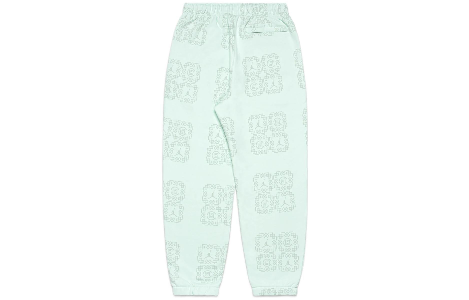 Air Jordan x CLOT Jade Fleece Sweatpants 'Light Green' DO0010-394 - 2