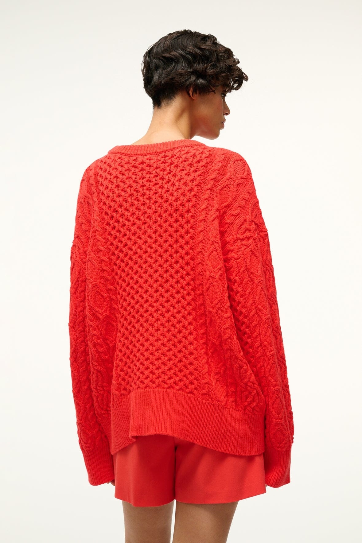 STAUD TRACY SWEATER RED ROSE - 4
