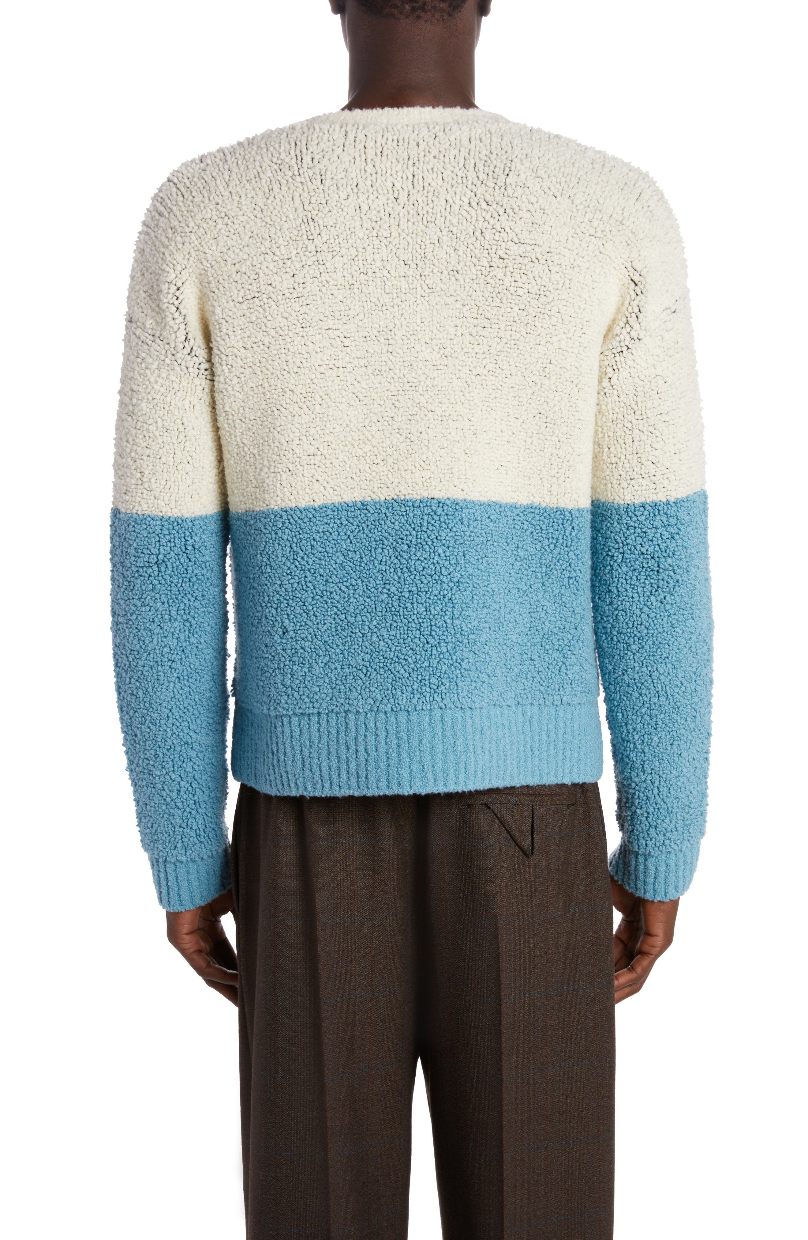 Bottega Veneta John John Colorblock Jacquard Wool Blend Sweater in 9149 Chalk/Dusk at Nordstrom - 2