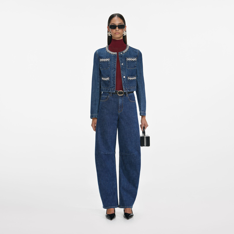 Crystal Trim Denim Jacket 1