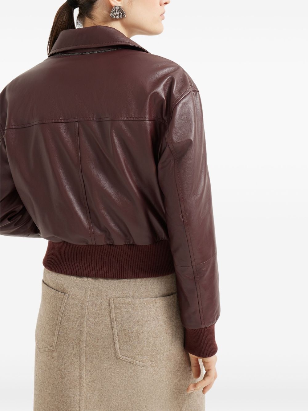 leather flap-pocket jacket - 4