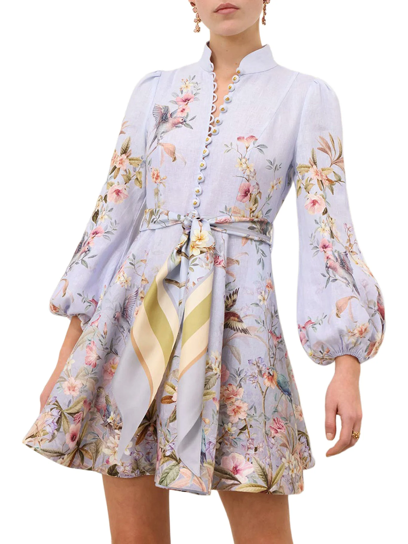 REBELLION BUTTON MINI DRESS - 1