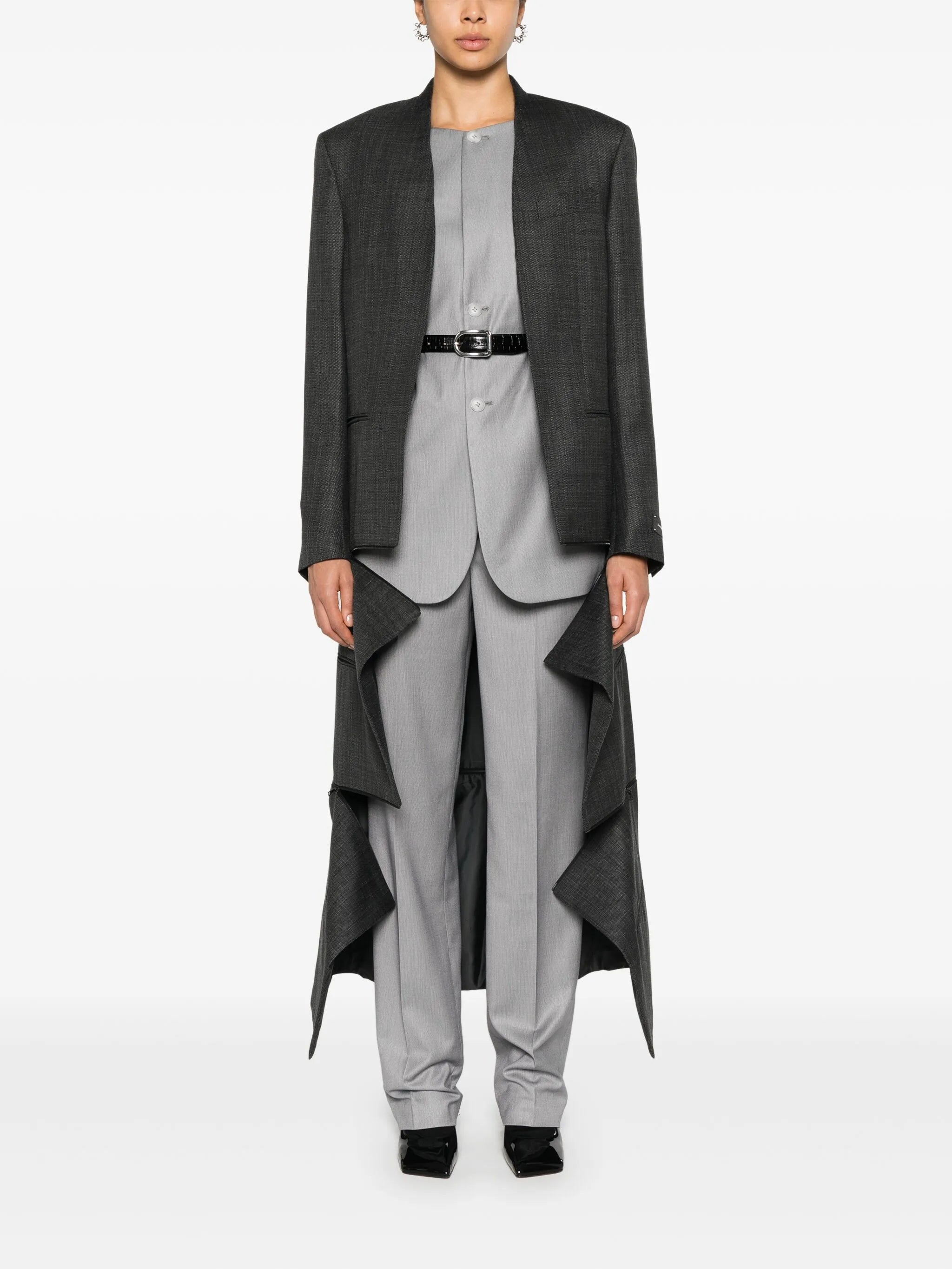 x Zegna Transformer collarless coat - 2