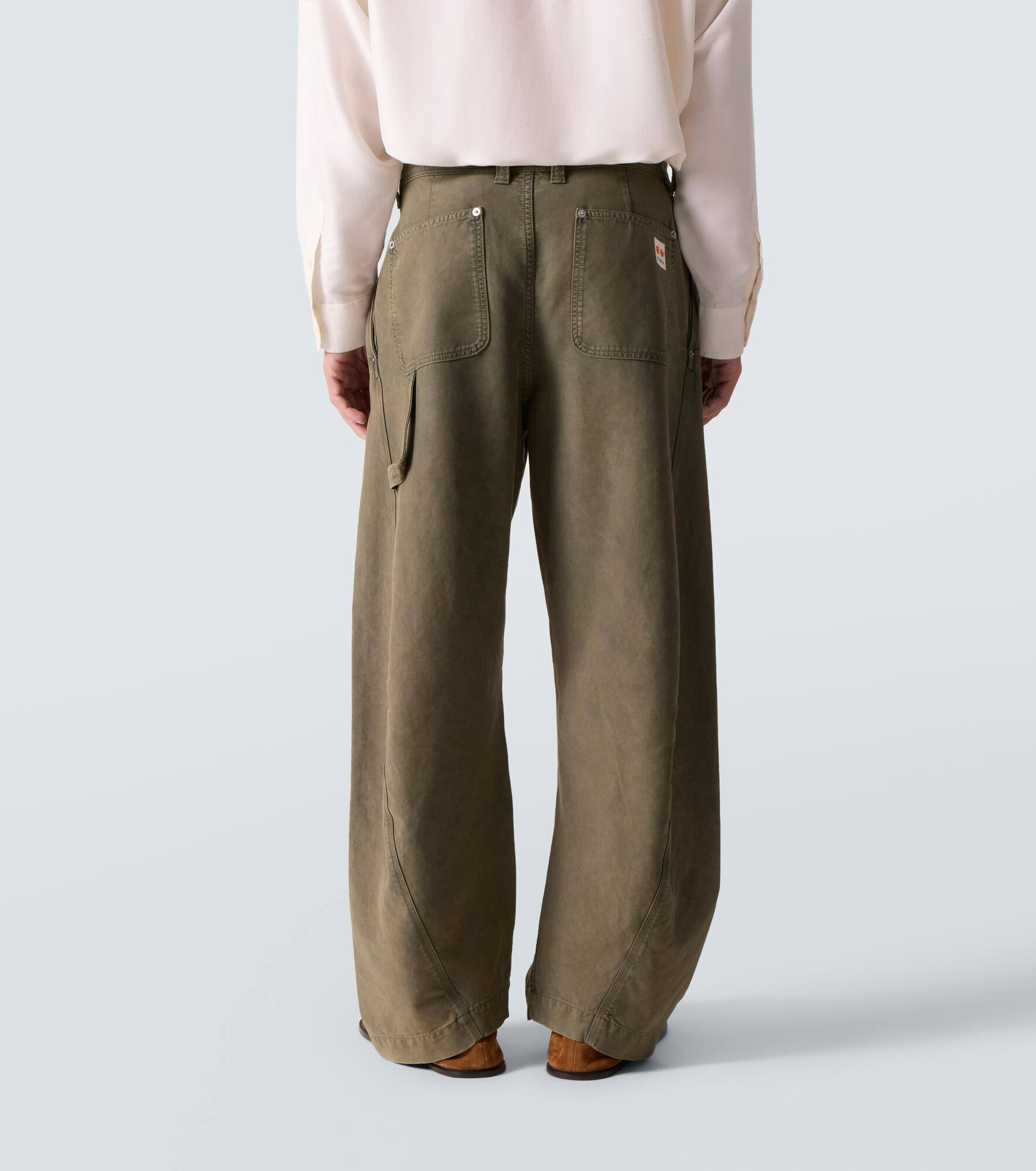 Twisted Seam cotton wide-leg pants - 4