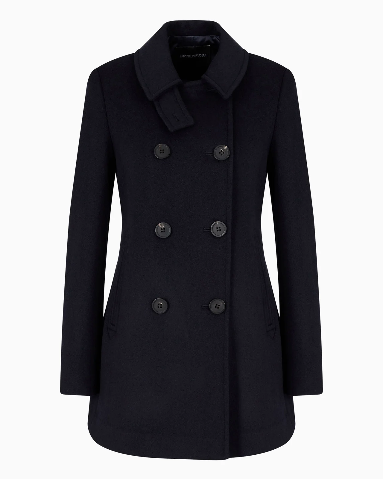 Double-breasted pea coat in Casentino wool - 1