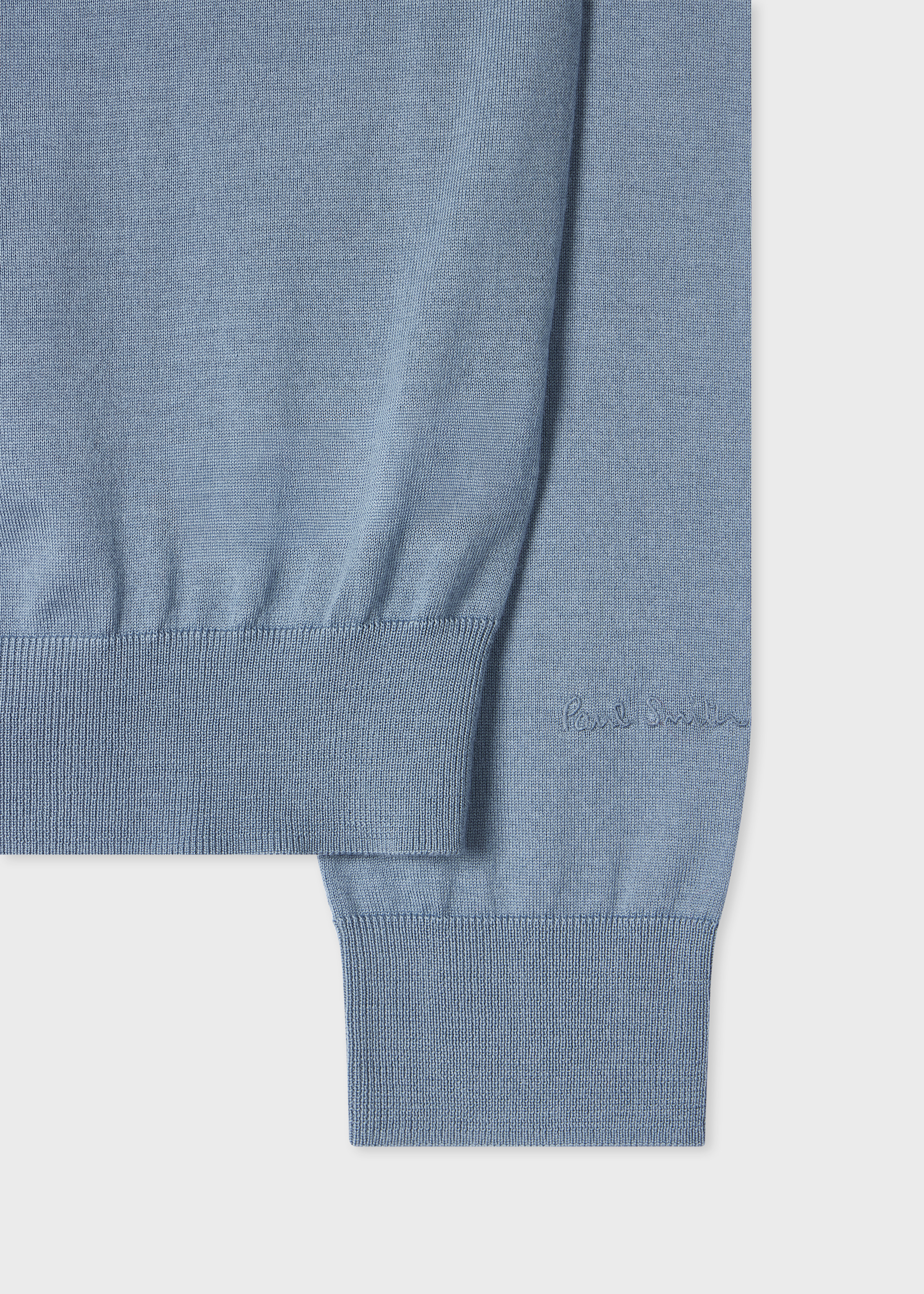 Light Blue Merino Wool Roll Neck Sweater - 2