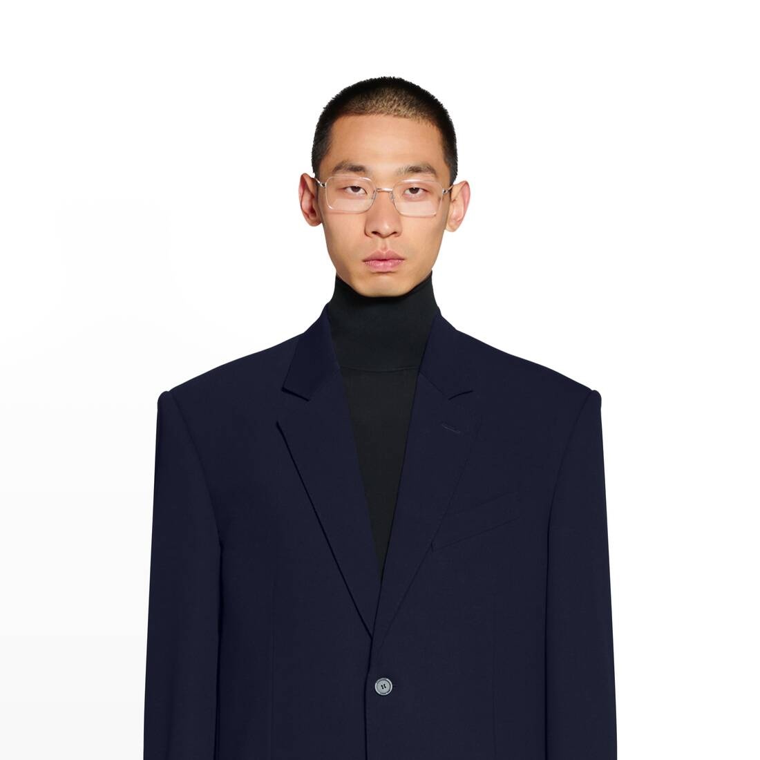 Regular Tailored Jacket in Navy Blue - 5