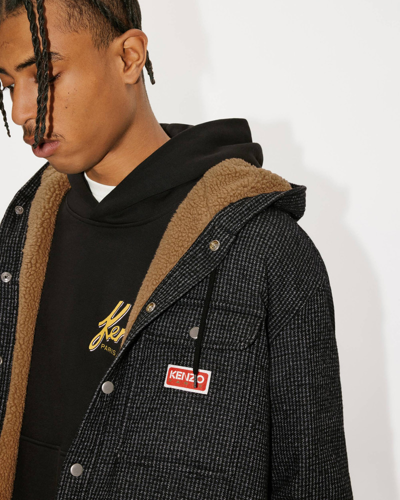 Checked overshirt with hood 5