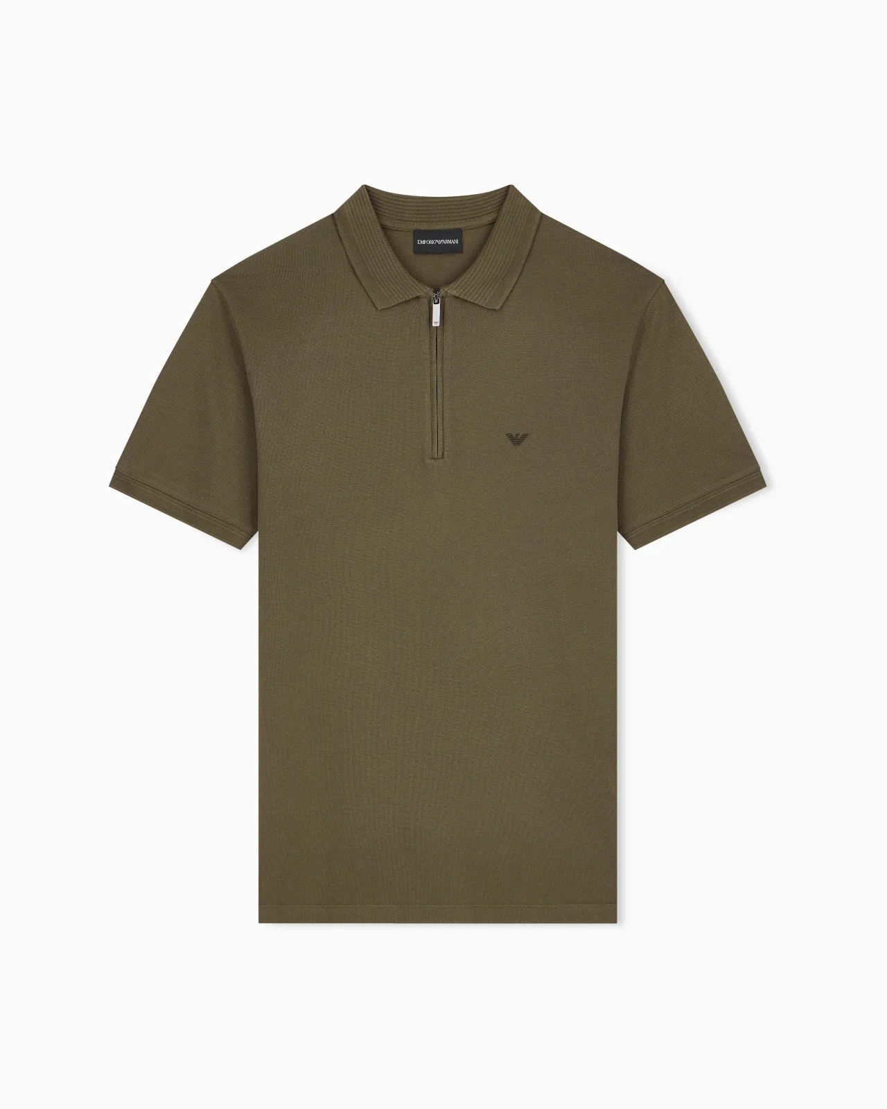 POLO SHIRT IN PIQUÉ WITH PARTIAL ZIP - 1