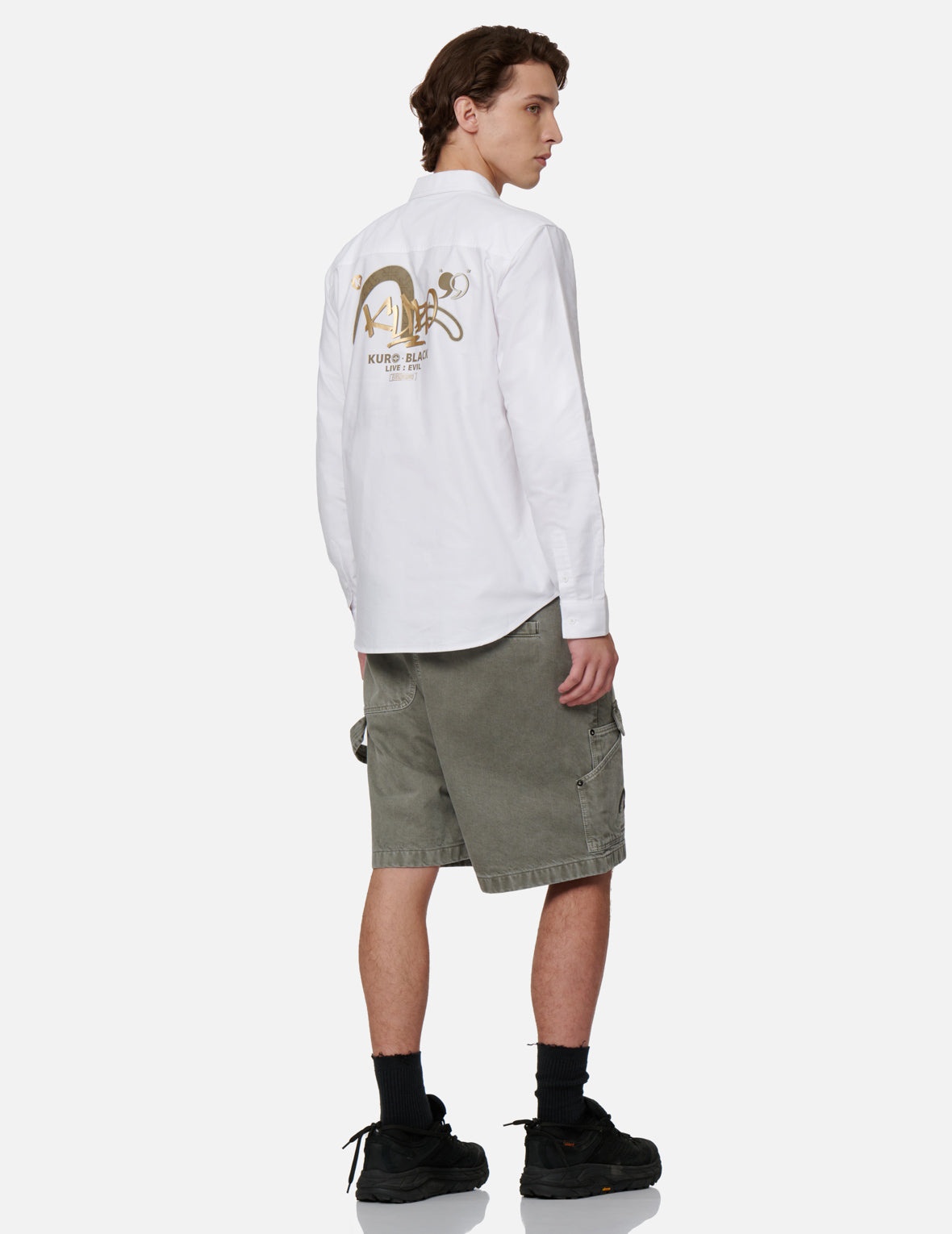 Graffiti Logo Foil Print Seagull Oxford Shirt - 3