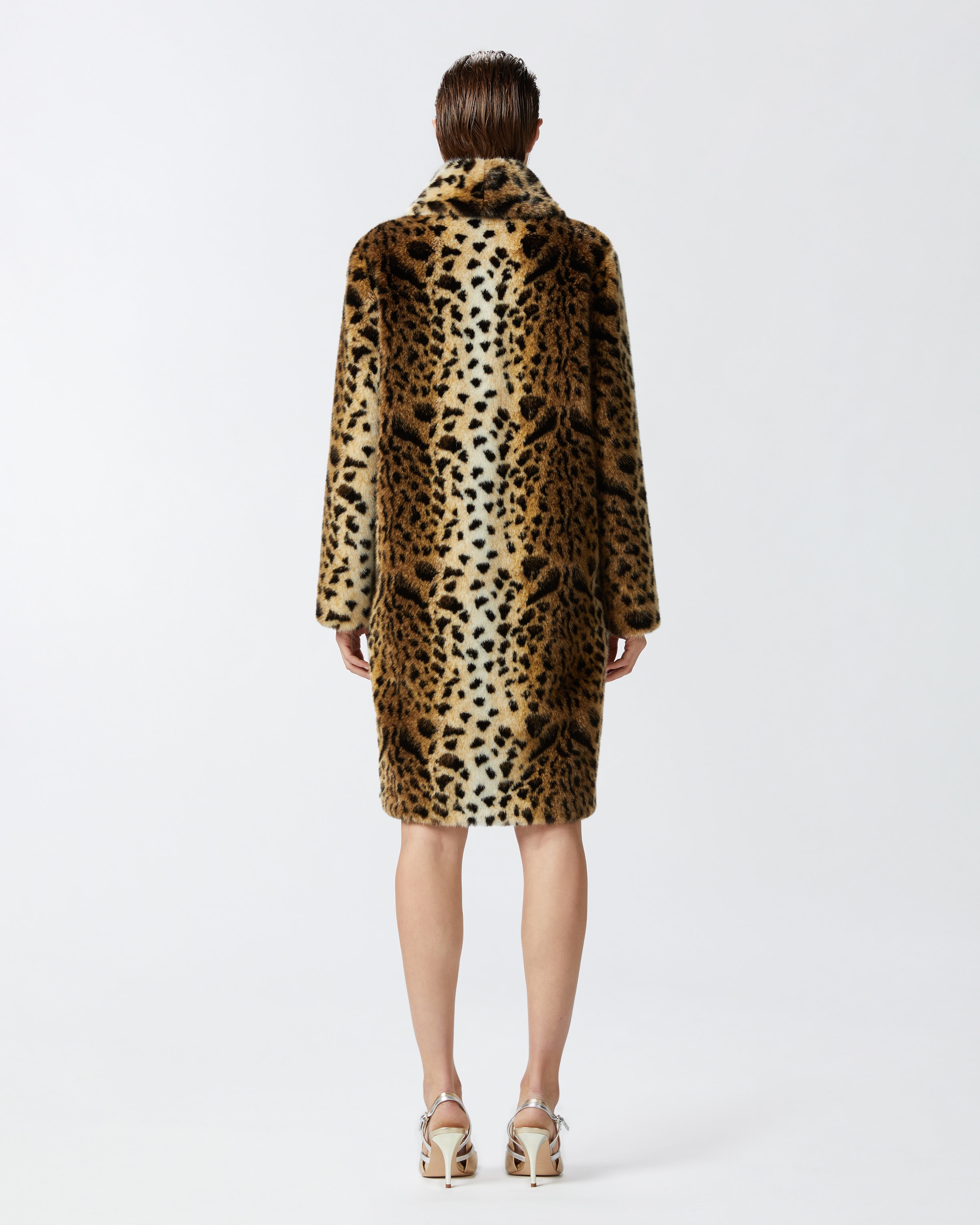 SPOTTED FUR EFFECT COAT - 4