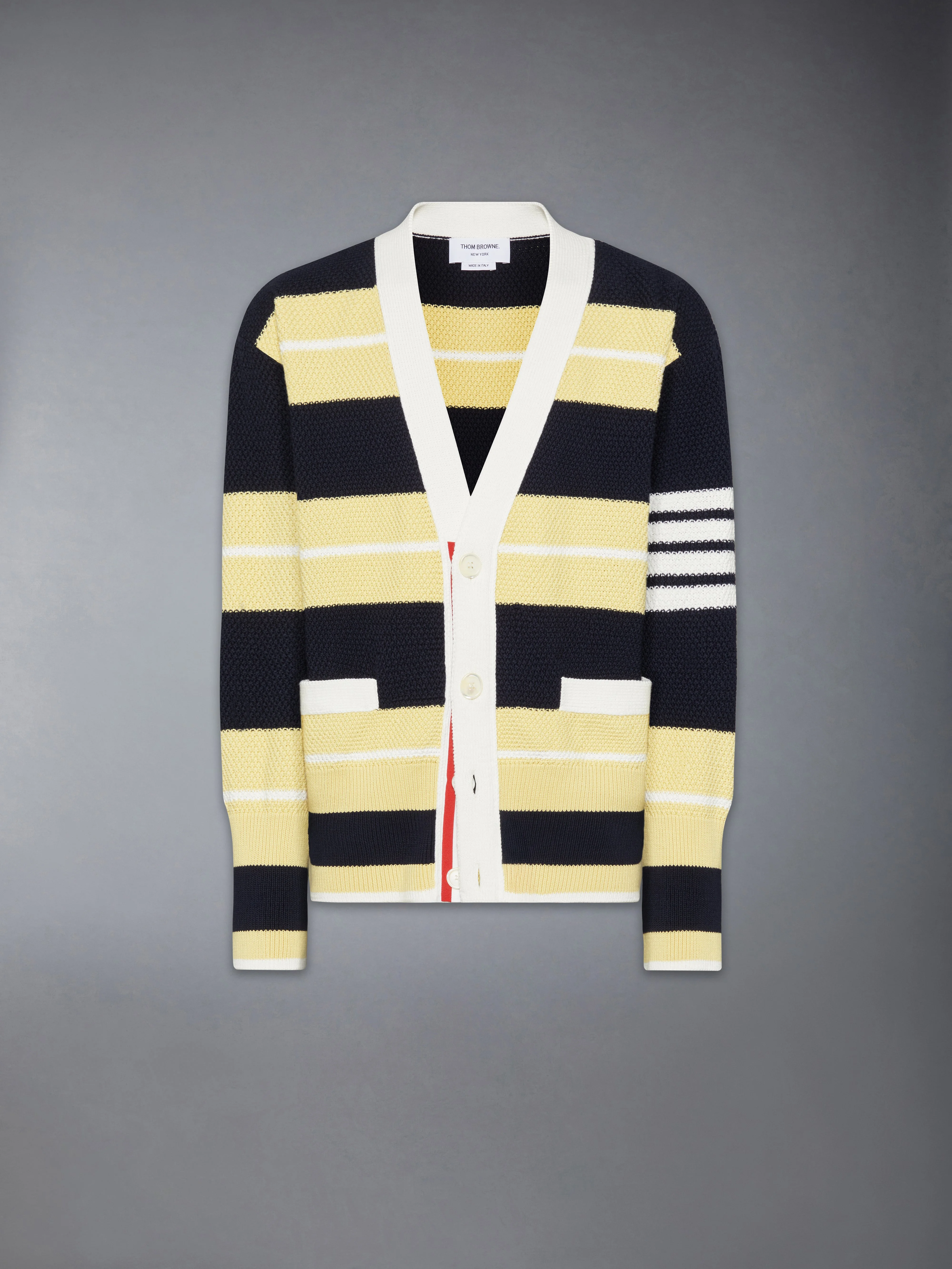 SEED STITCH 4-BAR CARDIGAN - 1