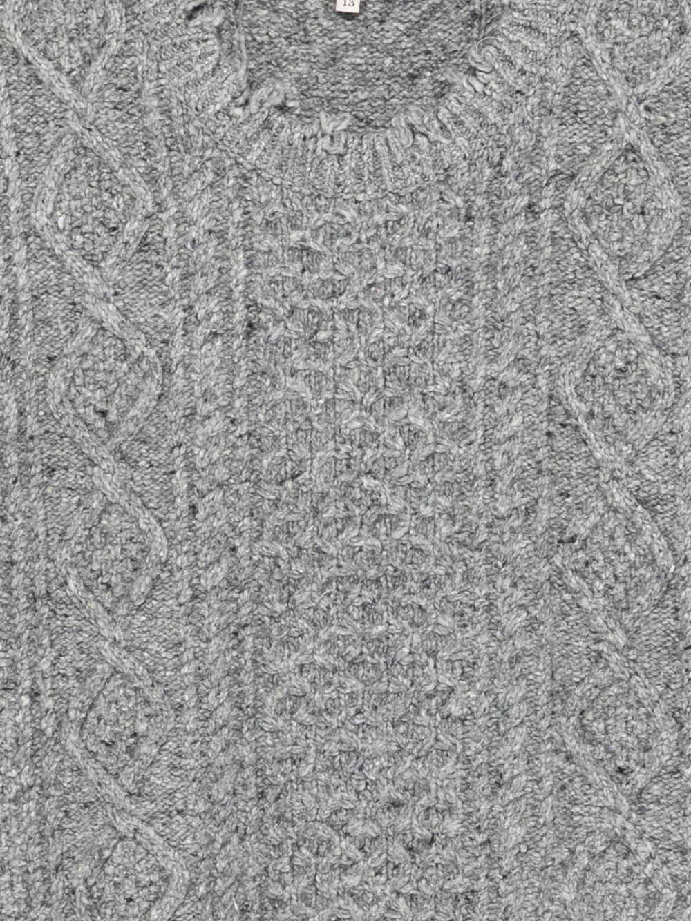 frayed cable-knit top - 3