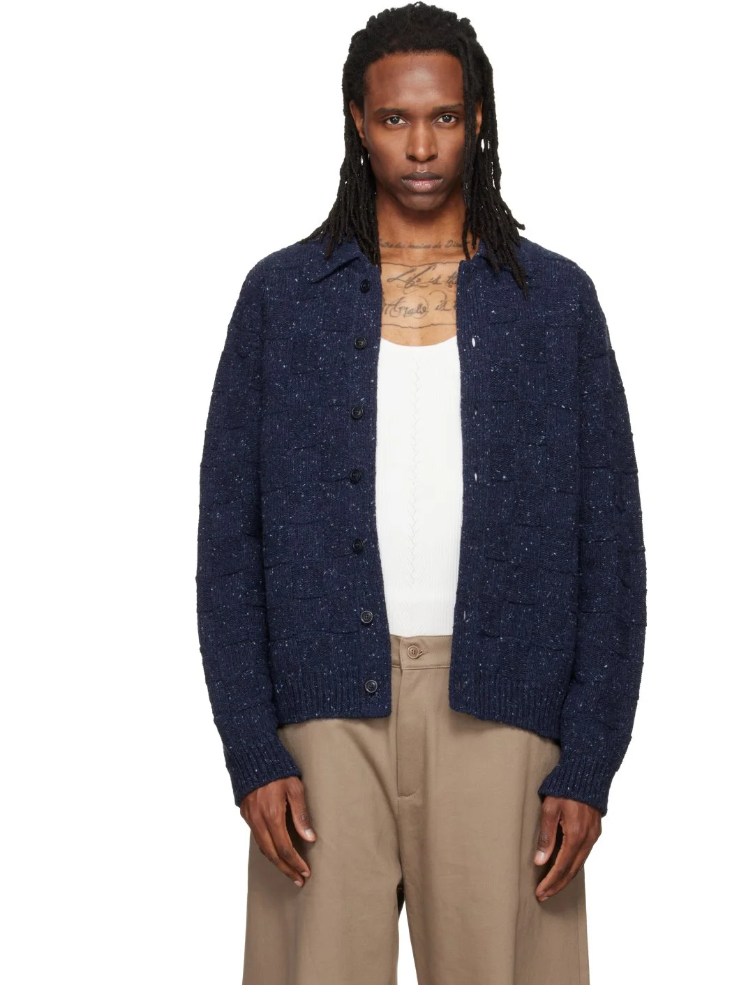 Navy Rat Pack Cardigan - 1