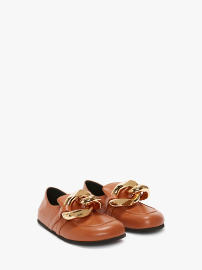 JW Anderson CLOSED BACK LEATHER CHAIN LOAFER outlook