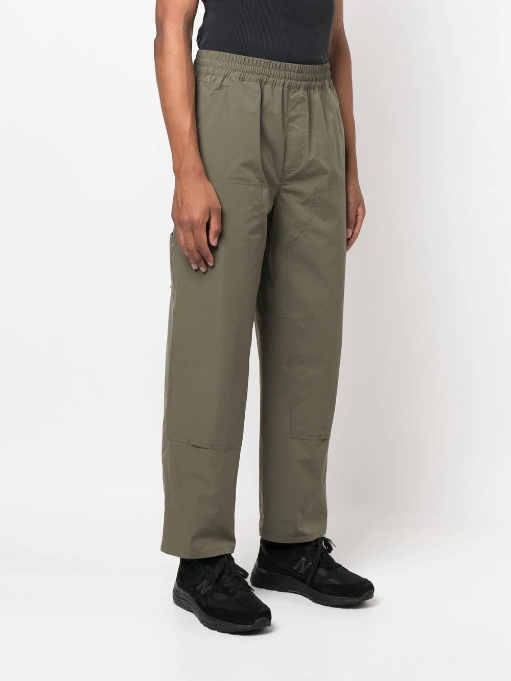 logo-patch straight-leg trousers - 3